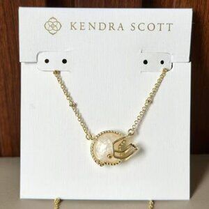 Kendra Scott Football Helmet Gold Short Pendant Necklace